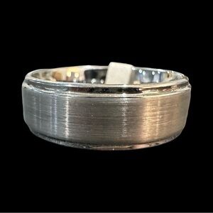 Three Keys Mens Wedding Band Size 10.5 Silver Gray Tones Tungsten
